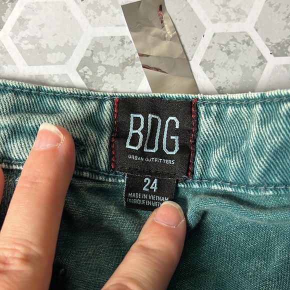 BDG Sz 24 Green High Rise Denim Jean Shorts - Picture 4 of 5